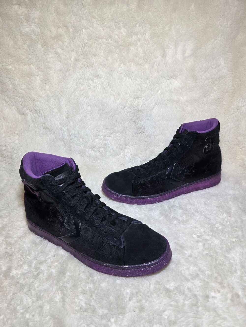 Converse x Joe Freshgoods Pro Leather High Black Purple Sneaker Men 10.5 LikeNew